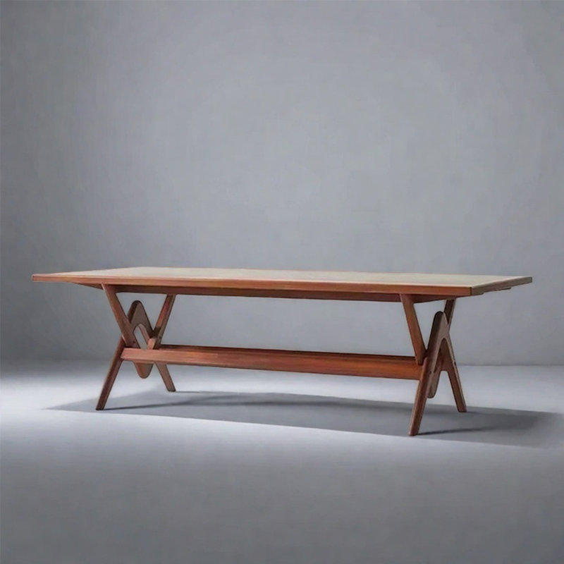 Table de salle à manger haut de gamme en bois massif, H 29,52 po x L 110,23 po x l 39,37 po