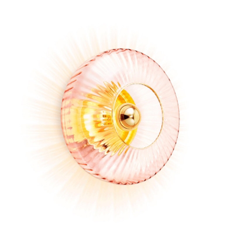 Ojeda Glass LED Flush Mounted Sconce, Rose, 26 cm H x 15 cm W x 26 cm