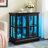Antique Style LED Curio Display Cabinet With Adjustable Shelves, Retro Design Quality Showcase For Home Decor, Storage And Organization.