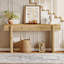 55 Inch Solid Wood Entryway Console Table With Grooves Detail