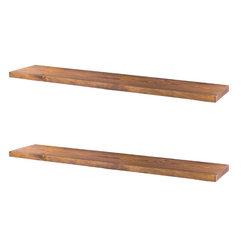 Anothy Pine Solid Wood Shelf, 1" H x 36" W x 7.5" D, Sunset Cedar
