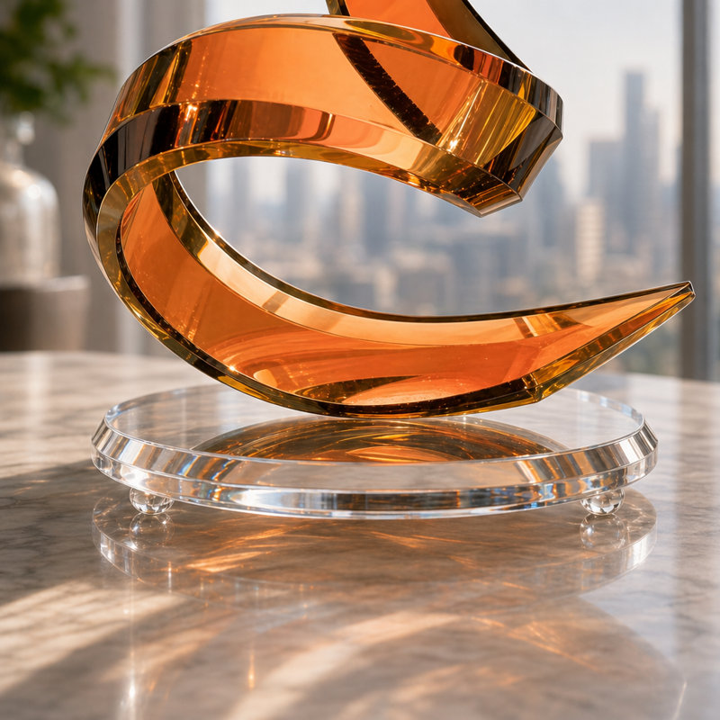 Zameir Acrylic Sculpture  , Orange