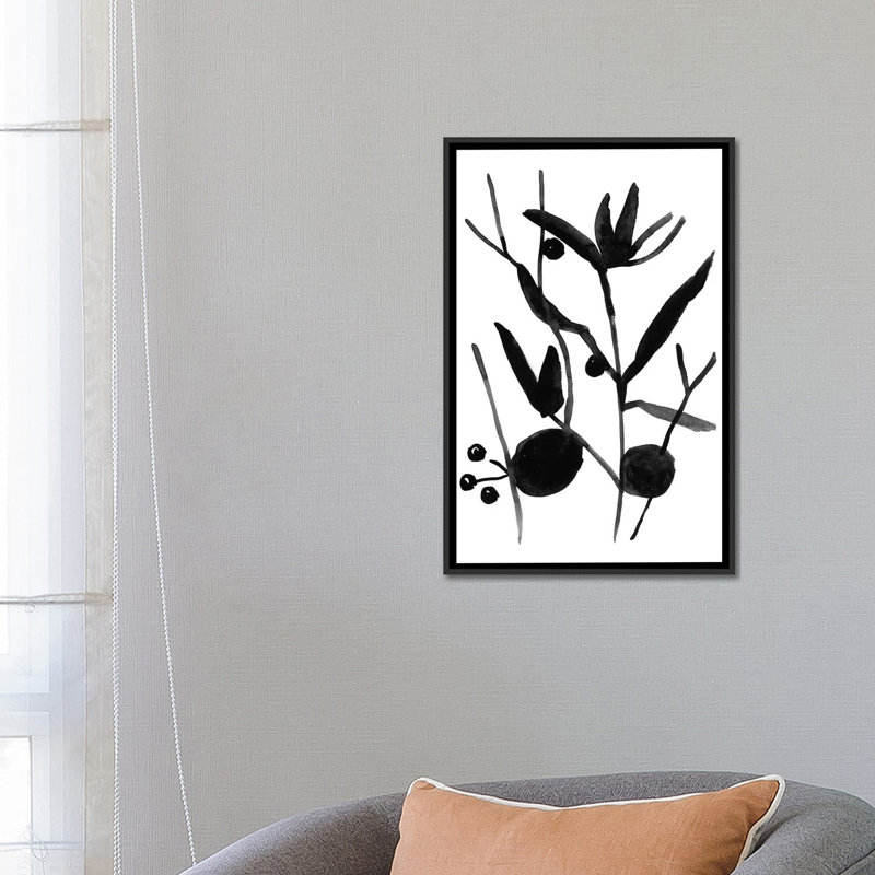 «Graze II», reproduction sur toile, H 26 po x l 18 po x P 1,5 po, Toile avec cadre noir, Pas de tapis