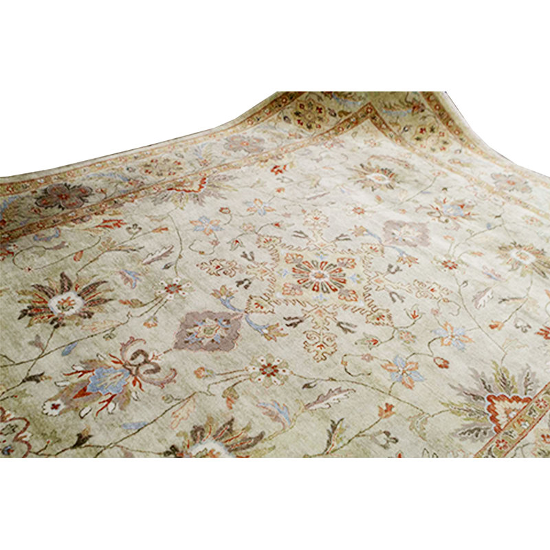 Wool Oriental Area Rug in Sand/Beige