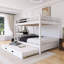 Grand lit superposé à structure en bois avec échelle et lit gigogne-390157307