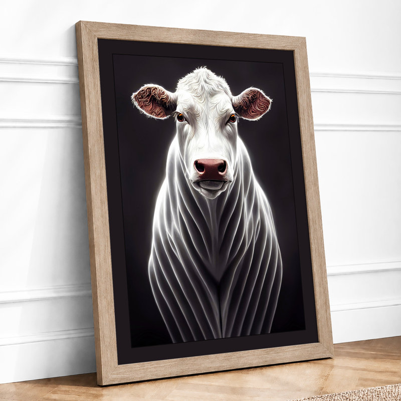 Distinguished Cow Modern - Print, A1 - 84.1 x 59.4 cm, Oak