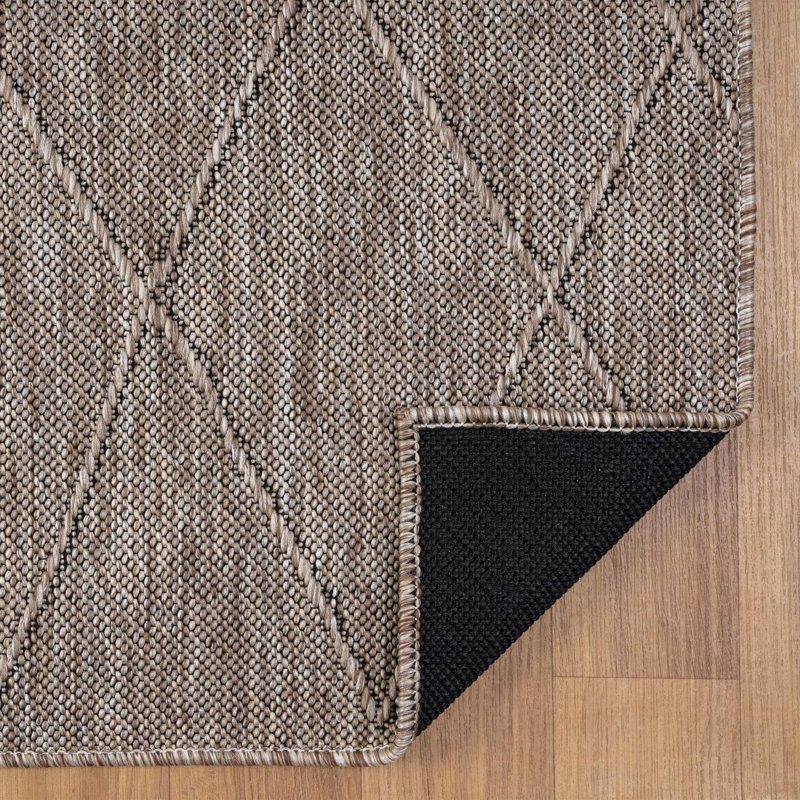 Tapis extérieur moderne à motif géométrique, tapis lavable antidérapant, Rectangle 6 pi x 9 pi
