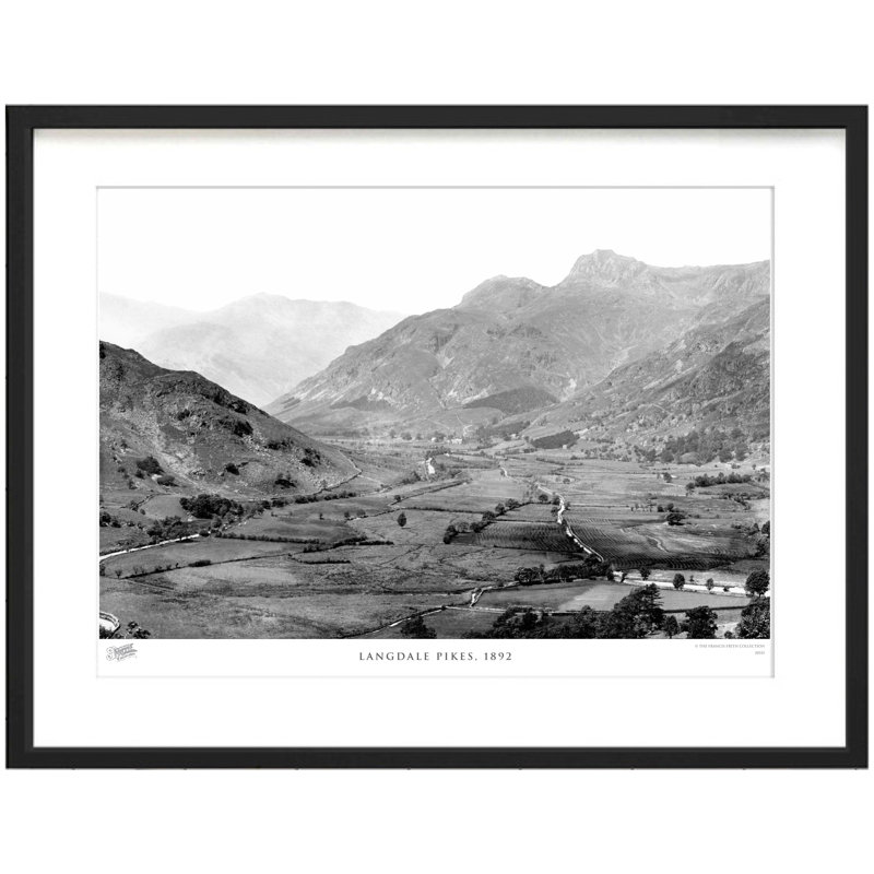 Langdale Pikes, 1892 by Francis Frith - Single Picture Frame Print, 45cm H x 60cm W x 2.3cm D