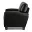 Fauteuil de style rétro en similicuir noir avec base en bois massif pour le soutien de la chaise de salon