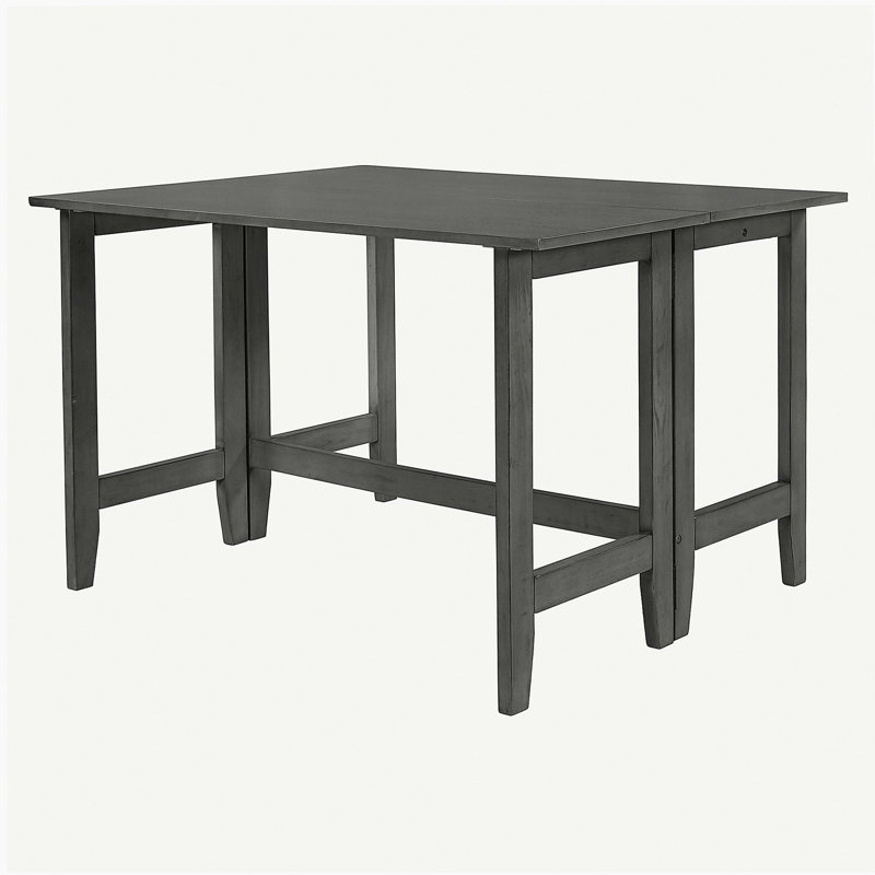 Farmhouse Wood Extendable Dining Table with Drop Leaf , Gray