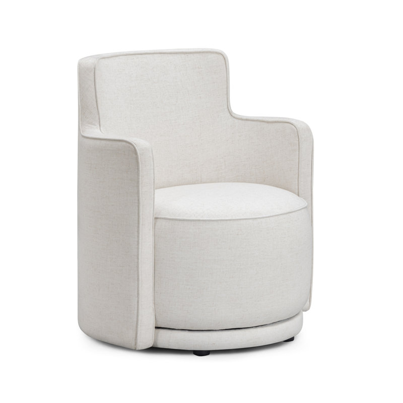 Chaise pivotante en lin crème recyclé Passe