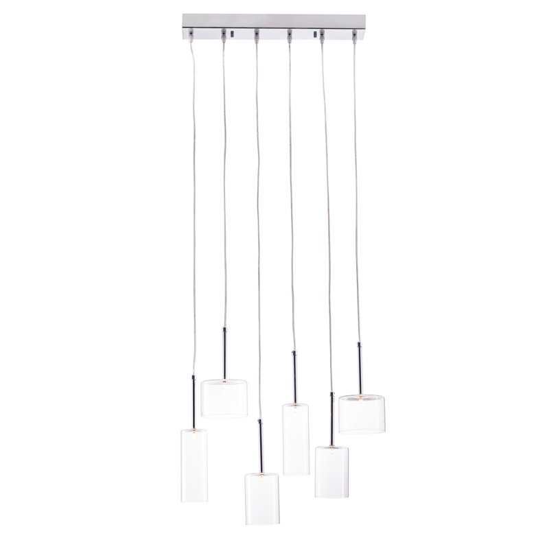 Luminaire suspendu cylindrique pour îlot de cuisine 6 lumières Abe