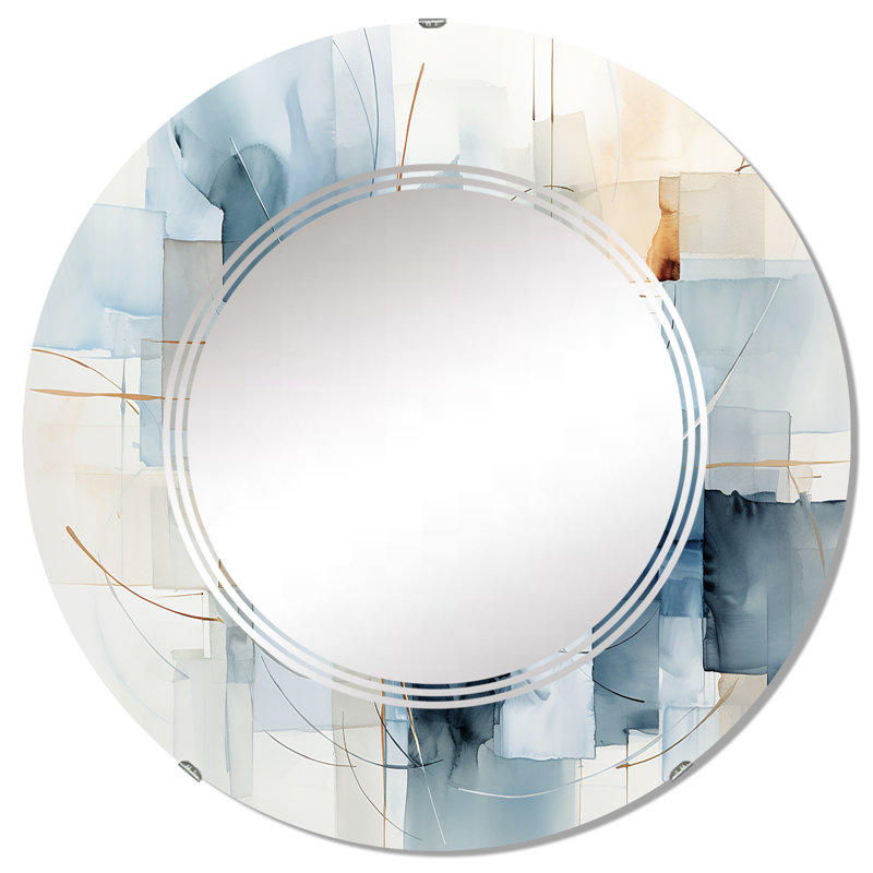 Jonstone - Miroir mural rond moderne, 32 po x 32 po