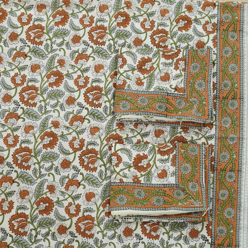 Fabdivine Pure Cotton Bedsheet Set – Handmade Bedsheet with Matching Pillow Covers – Premium Bedding, Mandakni,