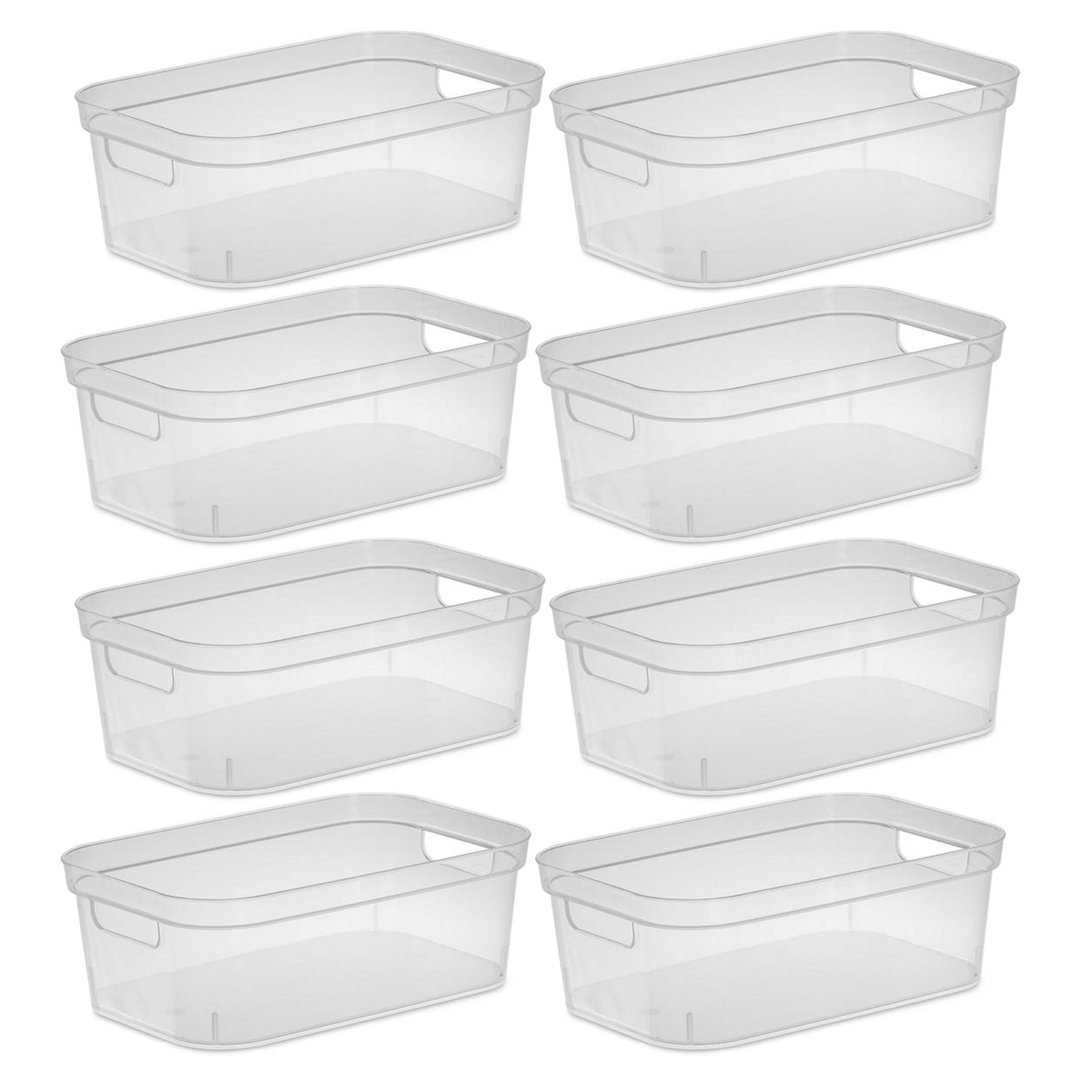 Sterilite 4.25 x 8 x 12.25 Inch Storage Bin with Carry Through Handles, (8 Pack) (Set of 8) Sterilite