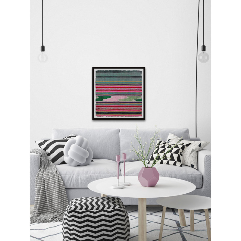 Coloured Lines - Single Picture Frame Print, 30cm H x 30cm W x 3.81cm D