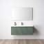 Meuble-lavabo mural 48 po avec lavabo simple en acrylique Lucella - devant cannelé, tiroirs à fermeture en douceur, conception flottante-87851053