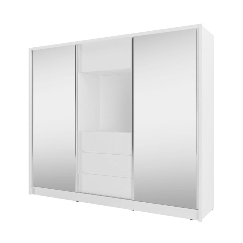 Cazeau 2 Door Manufactured Wood Wardrobe, White