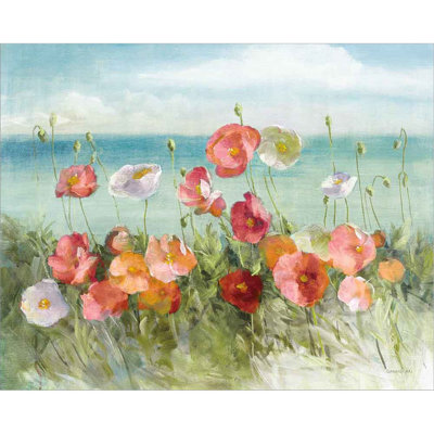 Coastal Poppies Light. Par Danhui Nai, art mural encadré