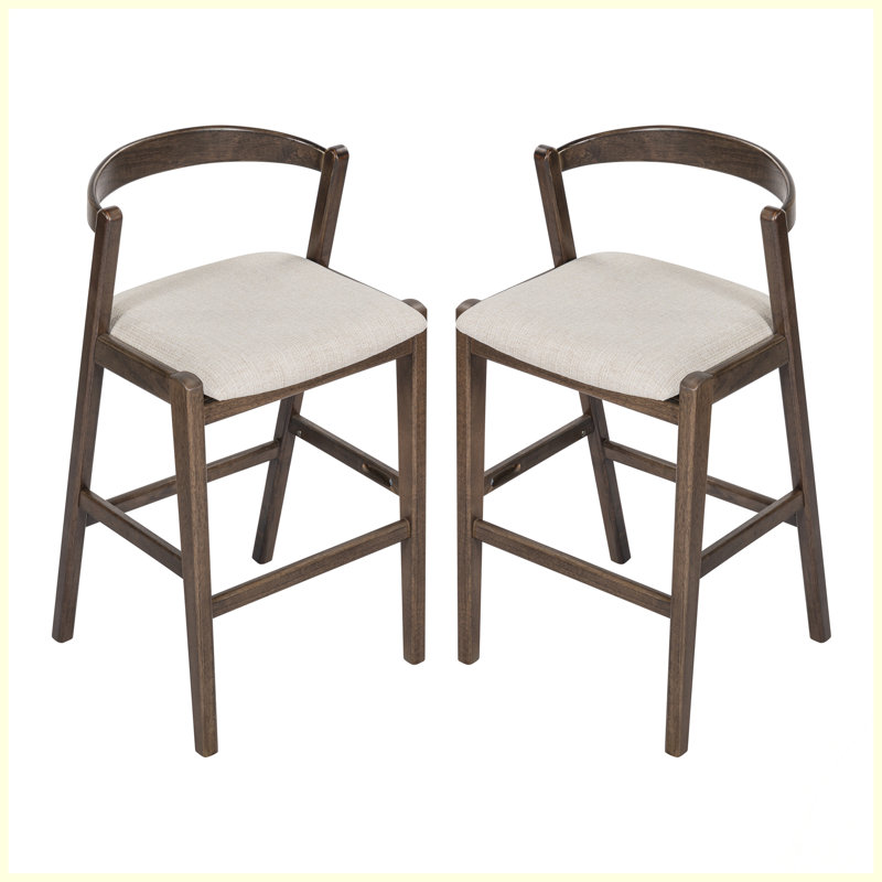 Ensemble de 2 tabourets de bar, Brun