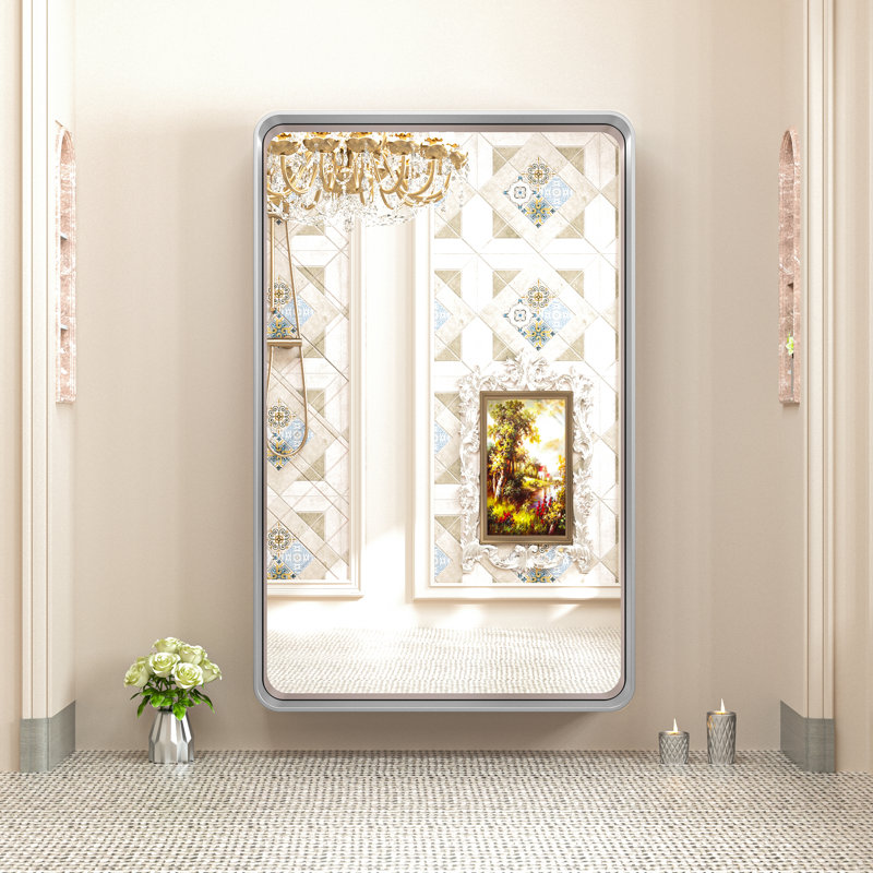 Miroir mural Brayner, Argent, 30 po x 48 po