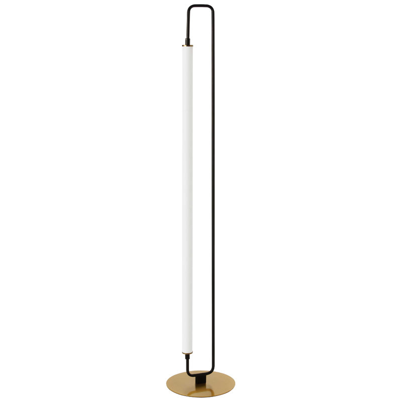 Lampe sur pied DEL 59 po Creeden, Noir mat / laiton vieilli