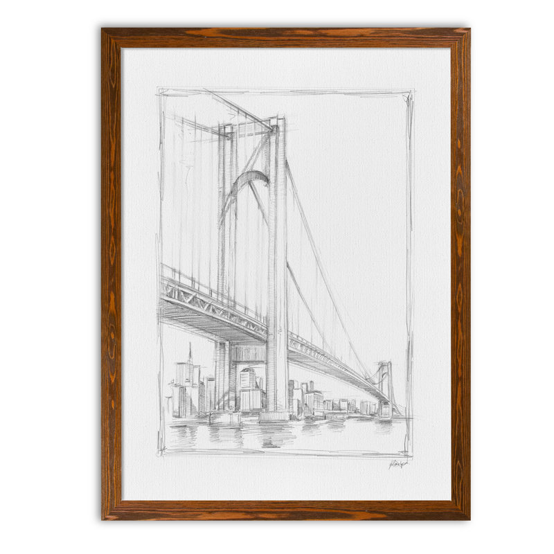 «Suspension Bridge Study I» par Paul Cezanne - reproduction d'art encadrée, H 30 po x l 22 po x P 2 po