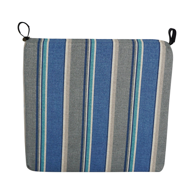 Outdoor 3'' Dining Chair Seat Cushion, Gray/Blue