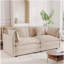 Canapé pour causeuse moderne en tissu pour salon, canapé rembourré à 2 places de grande taille avec 4 coussins, chenille café clair-298016663