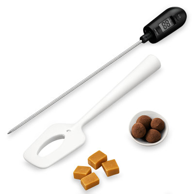 Gourmia 2-in-1 Thermo Spatula With Removable Thermometer, Lcd Display, Celsius/fahrenheit Switch, Bpa-free