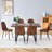 5-Piece Modern  Industrial Rectangular Wood Dining Set with Faux Leather Chairs-1424861328