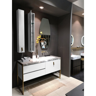 Carleen Bissoni- White Matte Bathroom Vanity Set 55"