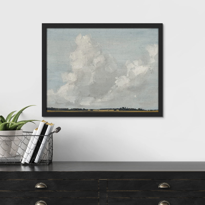 «Pastel Storm Cloud Landscape» sur papier, Noir, H 11 po x l 14 po