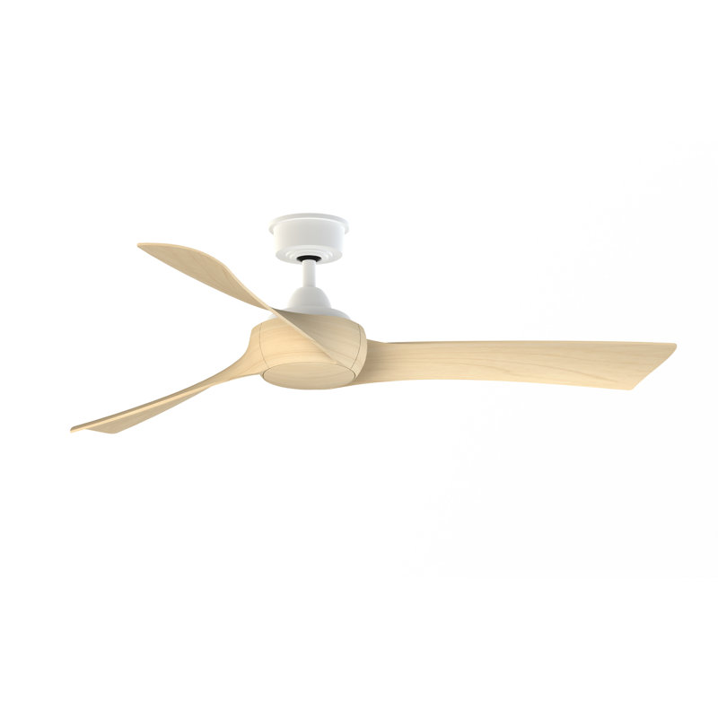 Wrap Custom 56 inch Indoor/Outdoor Ceiling Fan - Matte White with Natural blades, Matte White, Natural