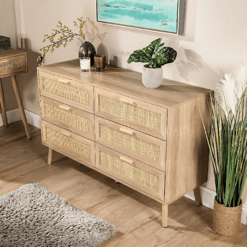 Anelise 120cm W 6 - Drawer Chest of Drawers, Brown