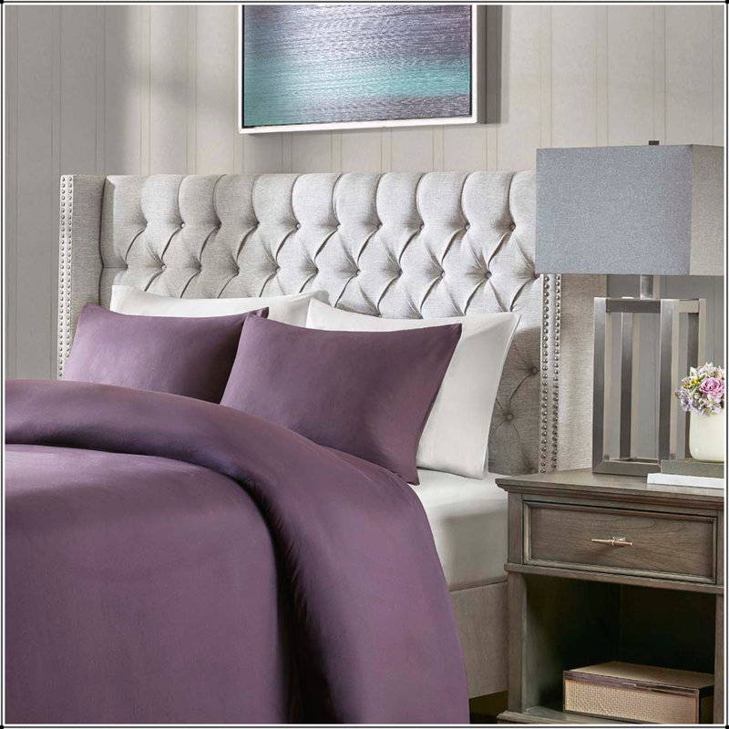 Tête de lit tapissier, Gris, Grand