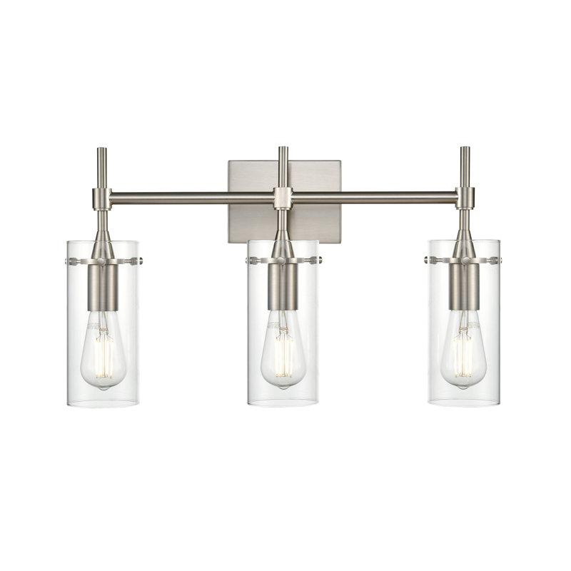 Sansbury Armed Sconce, Brushed Nickel, Clear