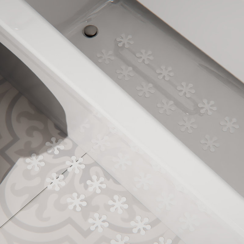 Tapis de douche Ebern, Blanc