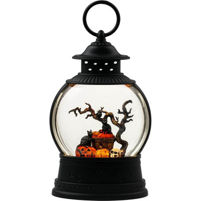 Lighted Snow Globe Halloween Decorations With Music And 6H Timer, Black Cat Glitter Lantern For Halloween Party -  The Holiday Aisle®, 68E0FAB1D0C44200AECD3464694BE68B