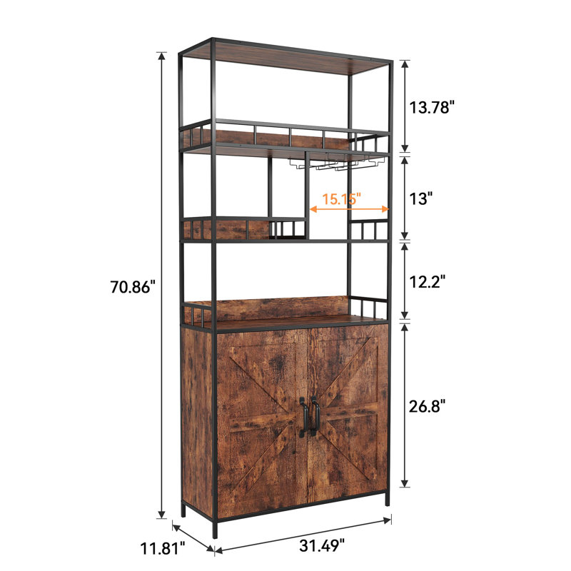 Armoire à vin sur pieds haute de 70,8 po
