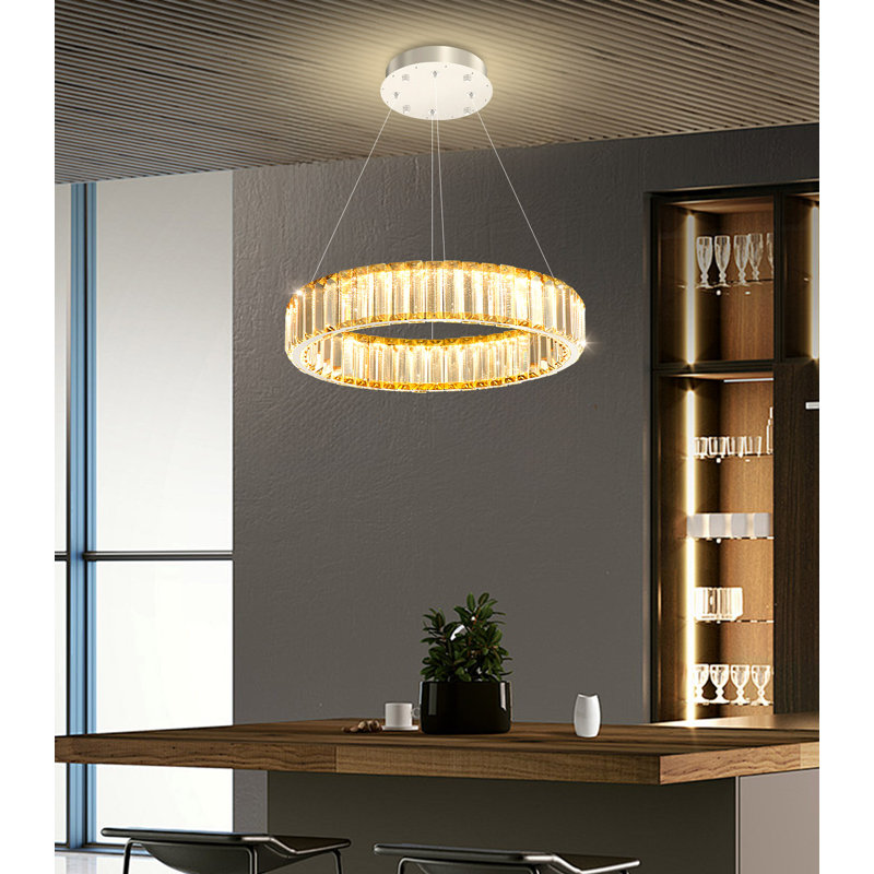 Lustre en cristal 8 po, Silver