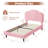 Twin Size Upholstered Platform Bed Frame – Lamb Velvet, Headboard, Plywood Slats, 800 lbs Support, No Box Spring Needed, Pink-839002758
