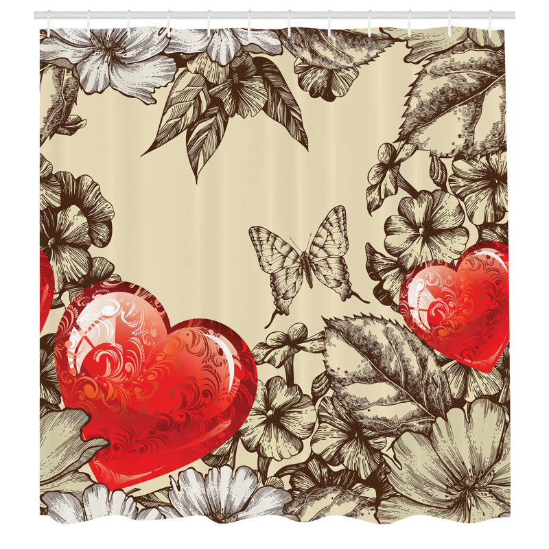 Shower Curtain with Hooks Included, 75"H x 69"W