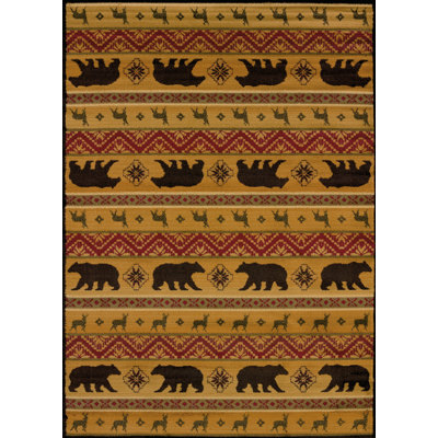 Tapis taupe rectangulaire à imprimé animal Sayre
