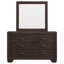 Commode 6 tiroirs avec miroir cacao foncé-1186070321