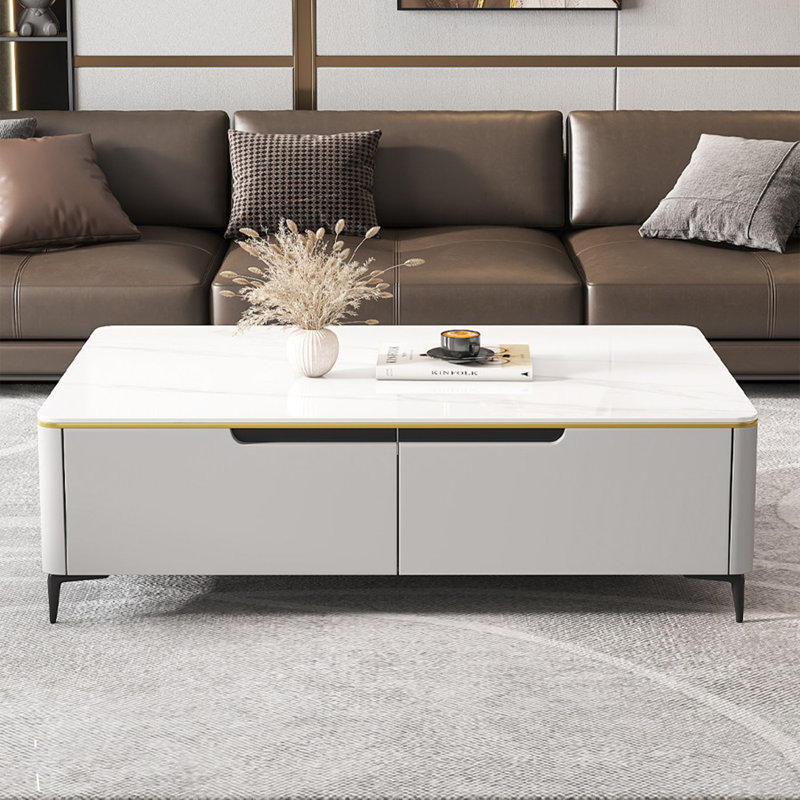 Table basse Modern, H 16,5 po x L 55,1 po x l 27,6 po, Gris