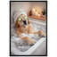 «Relaxing Golden Retriever Spa Bath», impression sur toile, impression sur toile encadrée-126031776-126031771