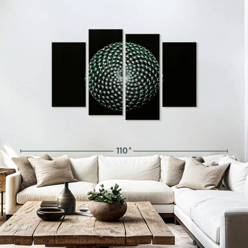 Harnek abstrait cactus, H 48 po x l 75 po