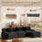 Compressed Sofa Sectional Couch: 118" Modular L-Shaped Floor Boneless Sofas, 70D Memory Foam Modern Couches for Living Room Bedroom -1932962293