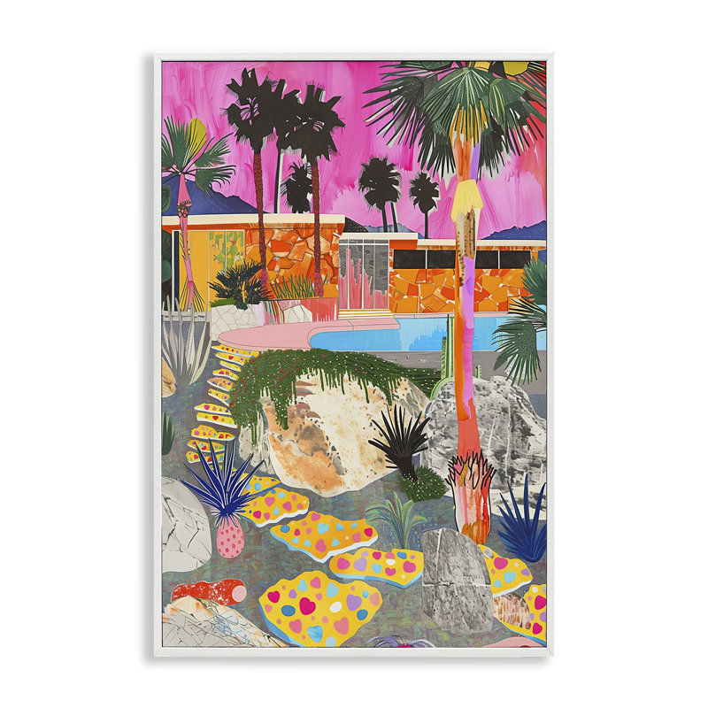 Art moderne, estampe numérique encadrée par Jess Stempel, Estampe numérique encadrée blanc bord de mer, H 24 po x l 16 po
